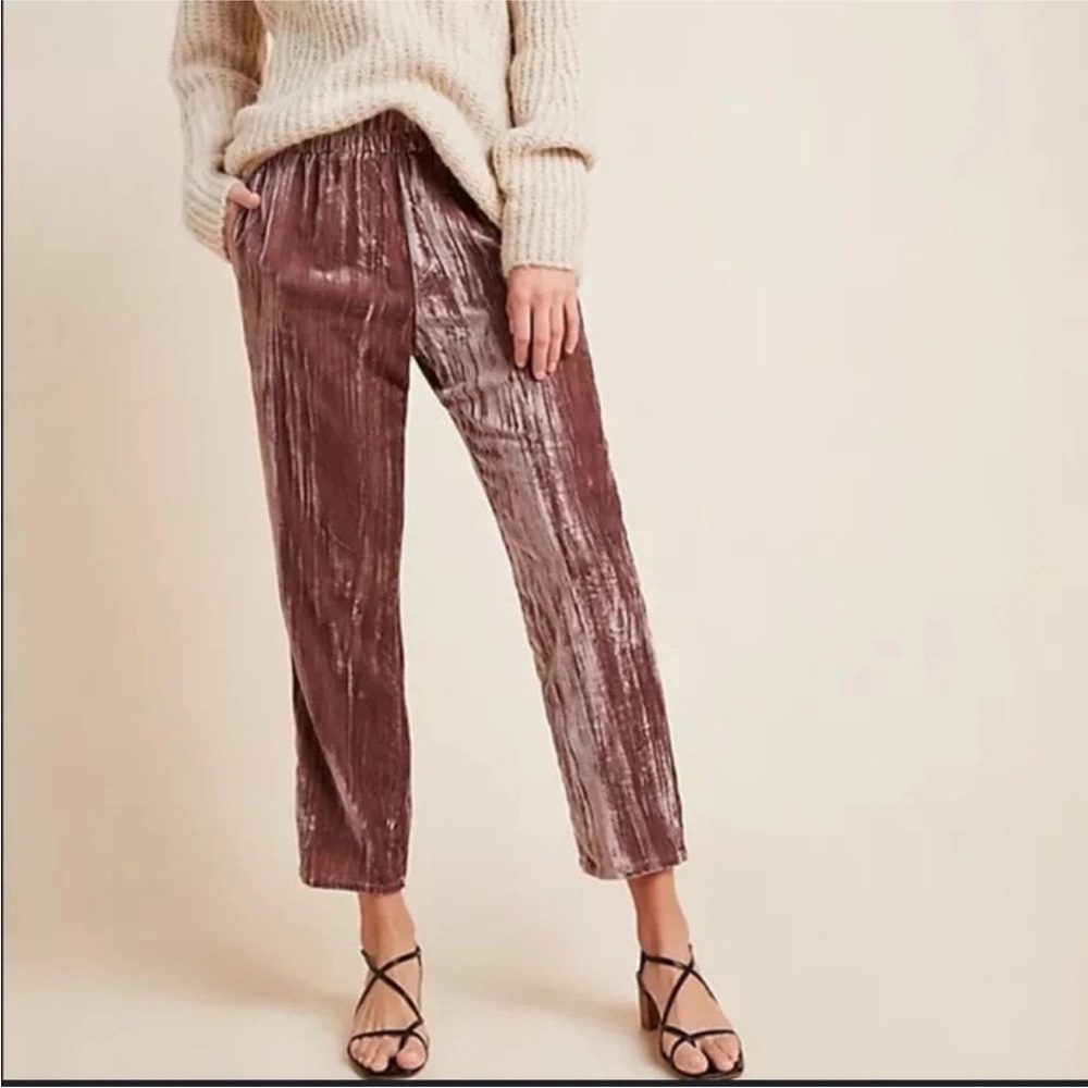3296 Antrophologie Tina + Jo Velvet Pleated Pant Size Small